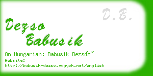 dezso babusik business card